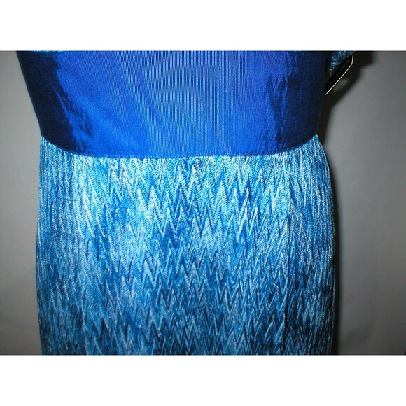 New Womens NWT Tahari Dress Sail Away Maxi Long Strapless Straps 2 Blue White - Picture 3 of 12